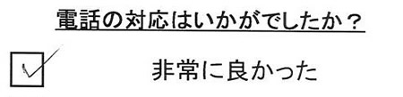 電話対応が非常に良かった